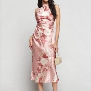 REFORMATION NWT Casette Silk Dress in Bellini 10